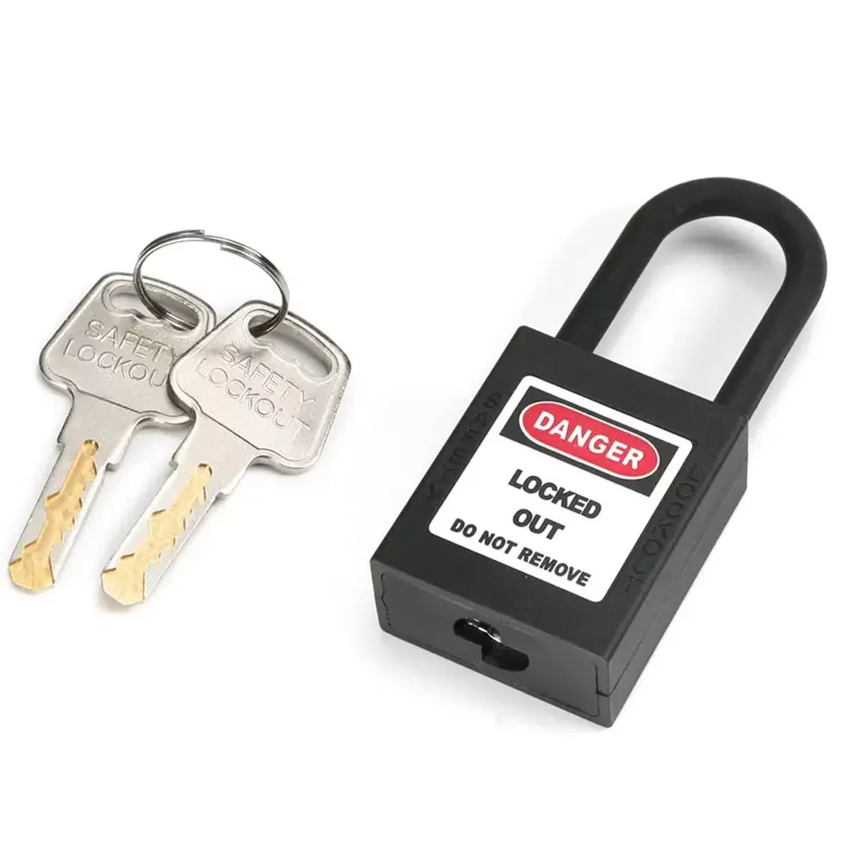 38mm Industrial High Security Plastic Cover Key Code Nylon Safety Lockout Padlock Double Lock