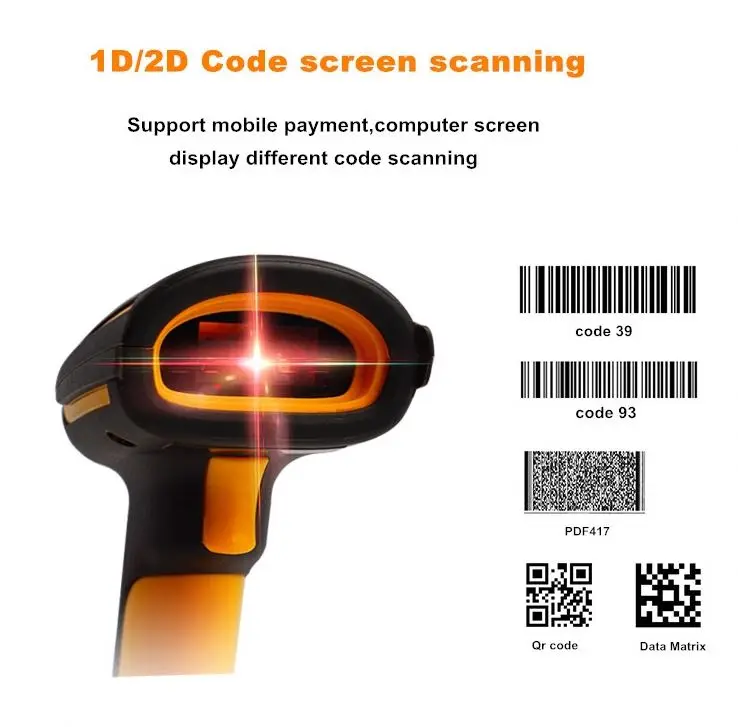 Handheld Zebra Barcode Scanner Android 1D 2D Mini Portable Bt Usb Ip68 Wireless Barcode Scanner Qr Code Scanner