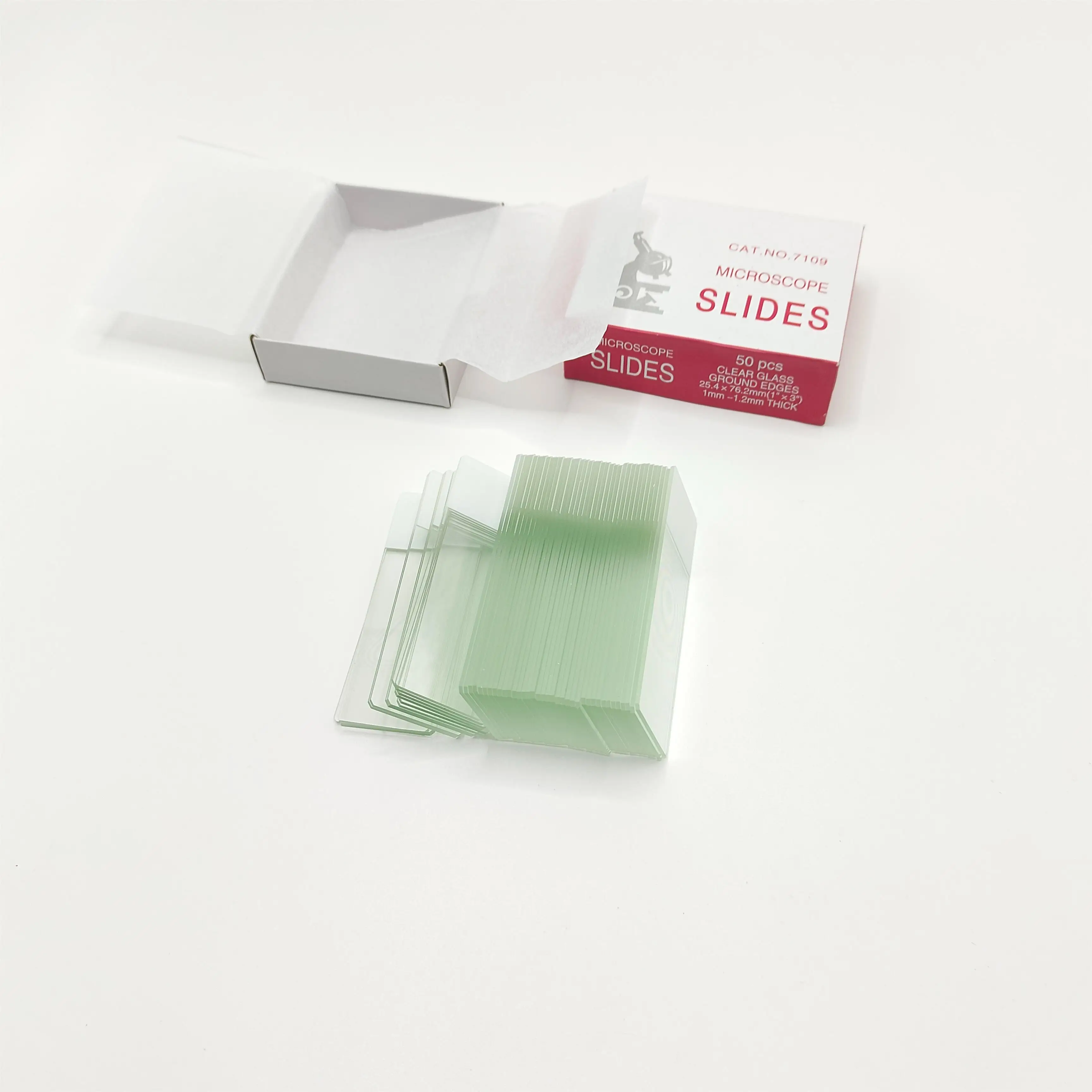 Lab microscope clear glass ground edges microscope slides 7109