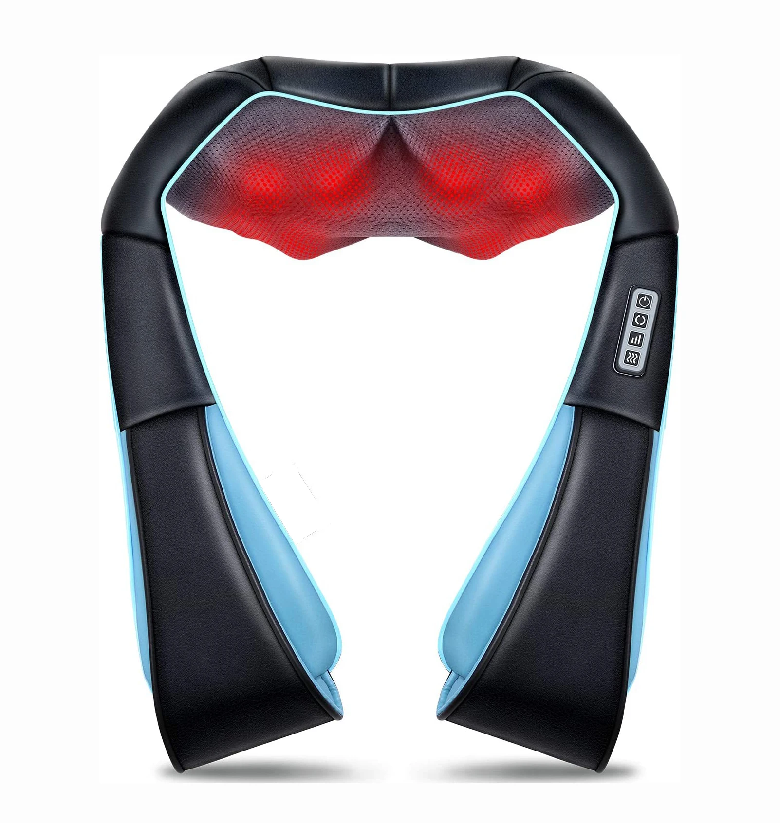 Оптовая продажа, массажер для шеи и спины Shiatsu с подогревом, электрическая подушка для глубокого разминания тканей