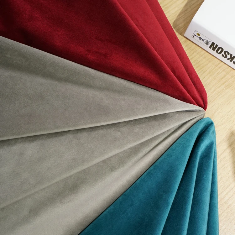 
100% Polyester Upholstery Curtain Fabrics - Finish Velvet Polyester Knit Fabric For Sofa 
