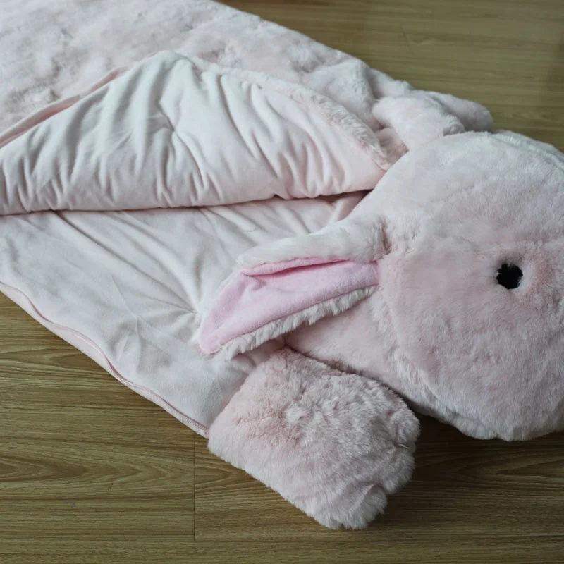 ; Очень мягкие и теплые; С дизайном в виде костюма кролика боди с принтом «snuggle pod Плюшевые животные детский спальный мешок для детей