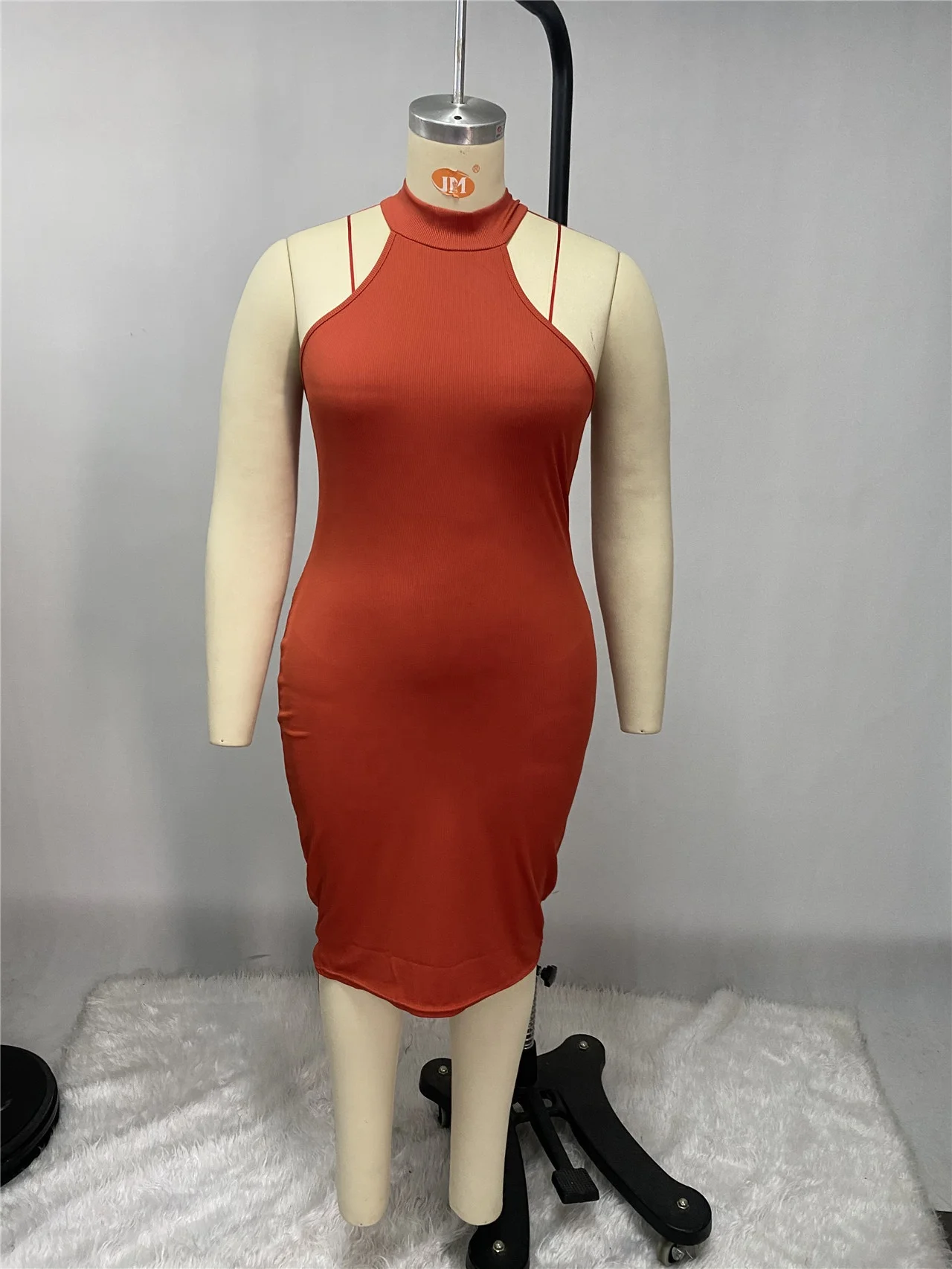 
wholesale summer 2021 plus size clothes sleeveless sexy bodycon party dress 