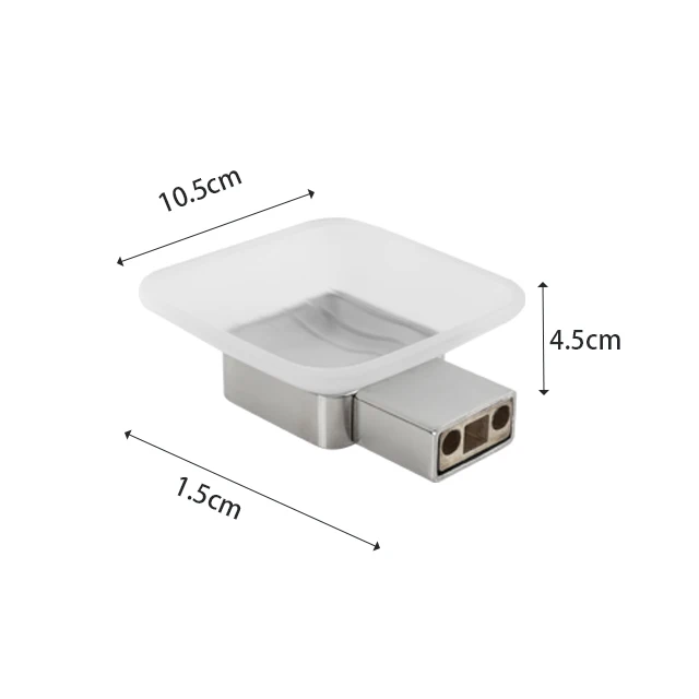 Wall Mounted Chrome Soap Holder Soap Dish for Bathroom &kitchen Stainless Steel Glass Hardware Modern Cup & Tumbler Holders