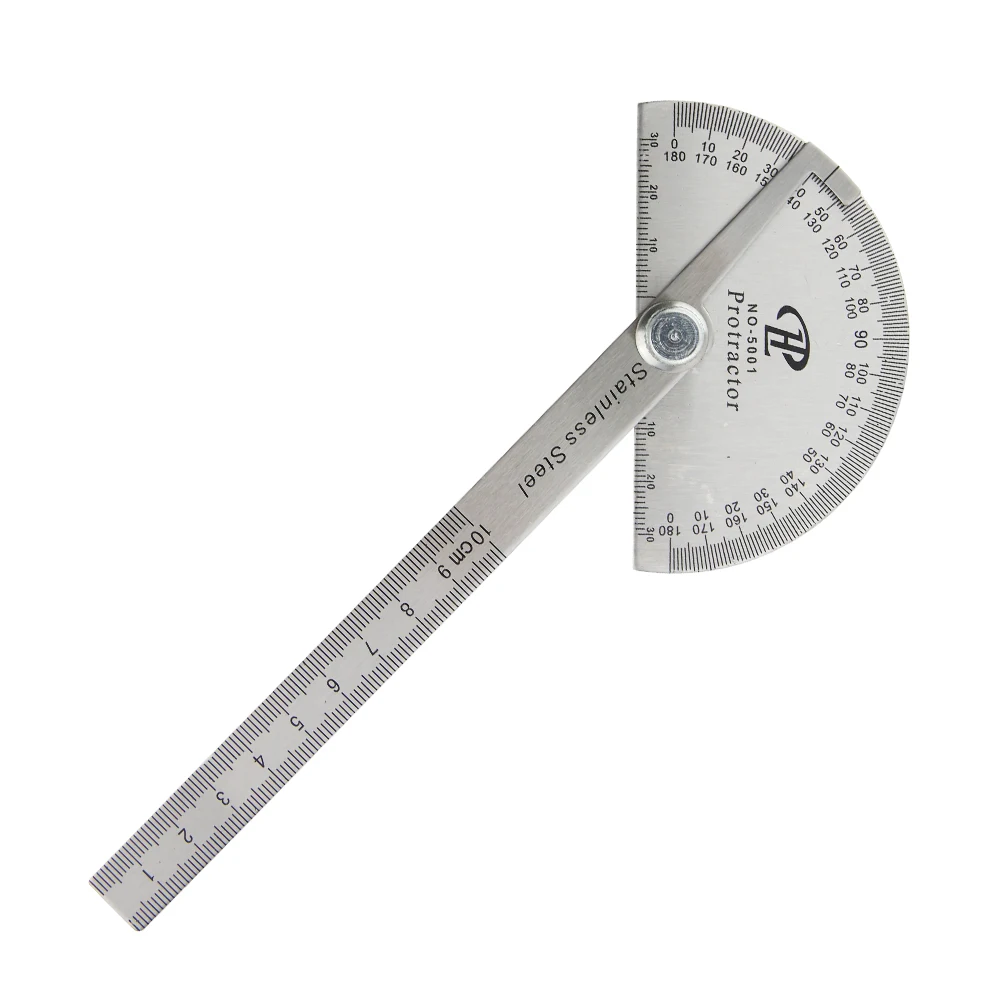 HRSK Measuring Ruler Tool Stainless Steel Protractor