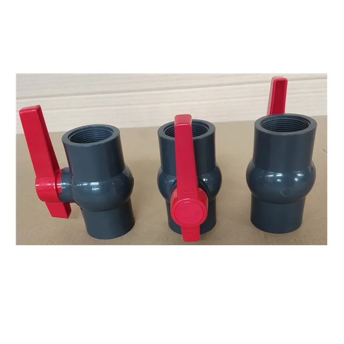 Free sample factory price NPT BSP DIN JIS threaded dn15 to dn100  plastic PVC compact 2 way manual grey white ball valve
