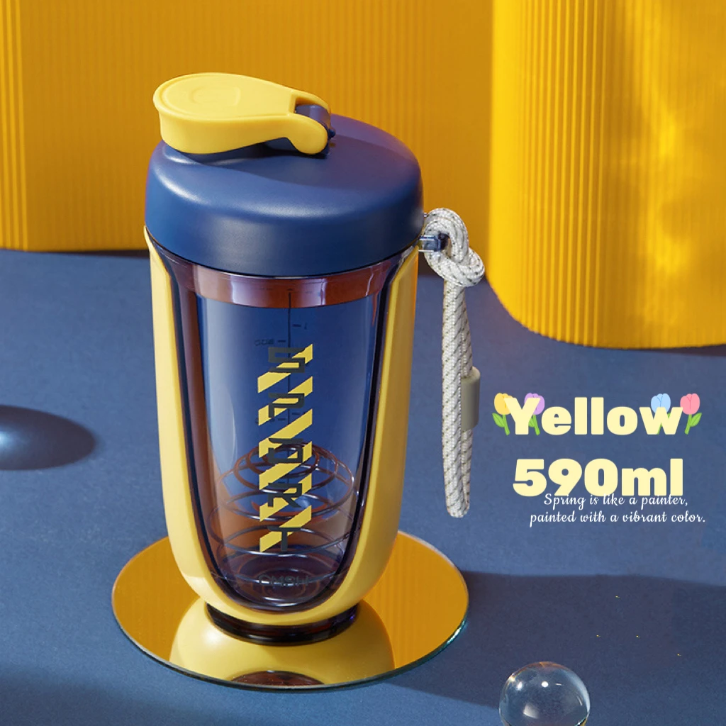 Workout Water Bottle Protein Powder Shaker Bottle Milk Shake BPA Free Plastics Fitness Protein Shaker Blender Cup