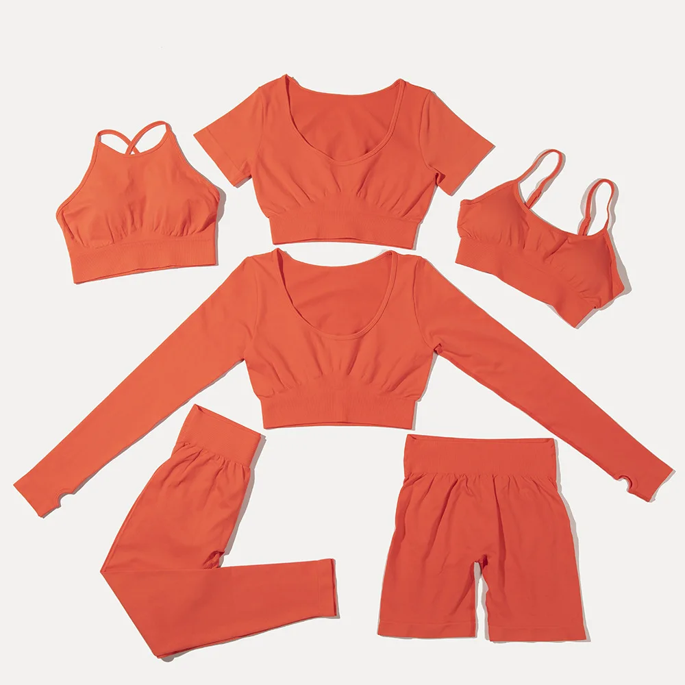 2022 Newest Sports Active Fitness Clothing Yoga Outfits High Waist Seamless Gym Leggings Workout Set Women