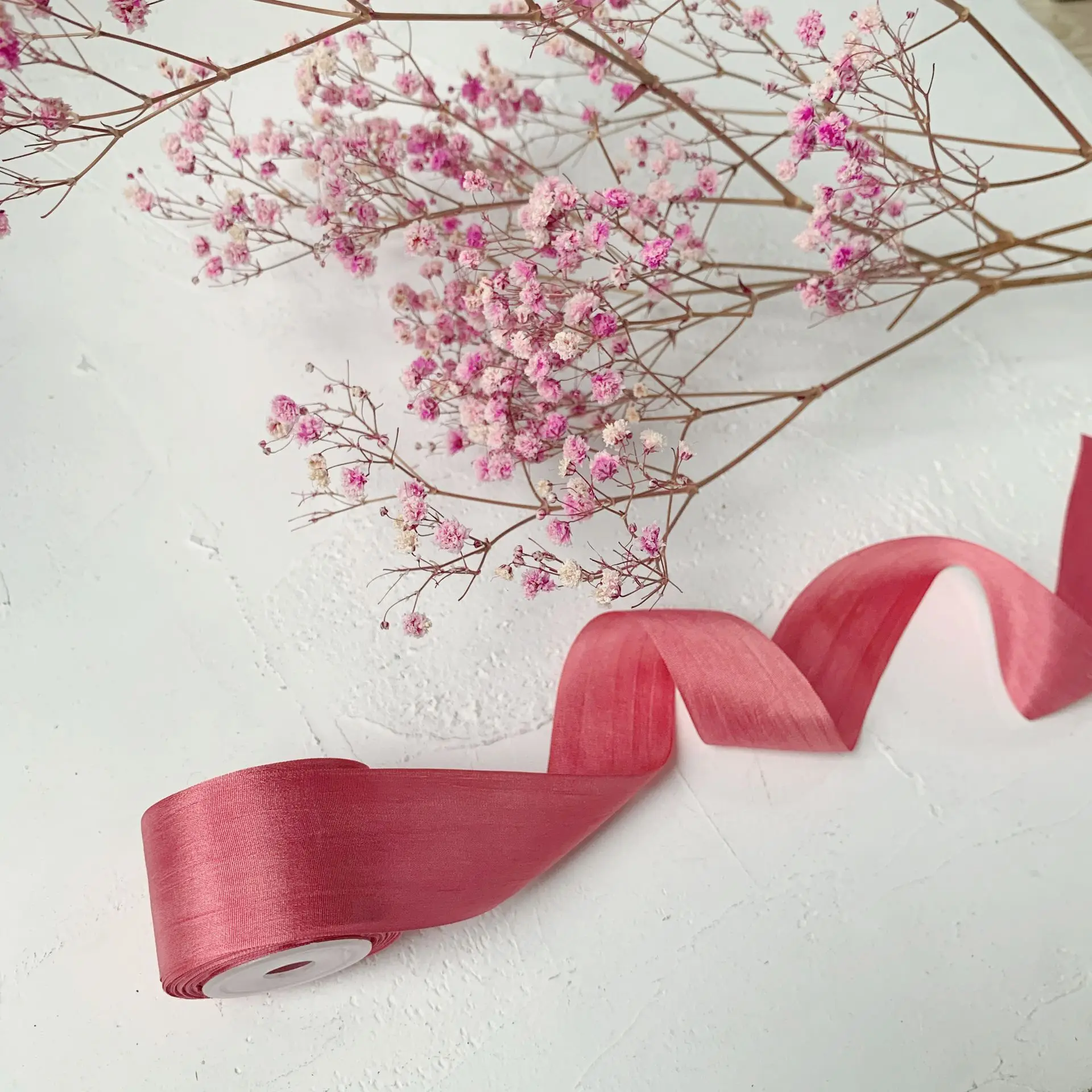 
32mm solid and variegated color 100% Real Pure Silk Ribbon Thin Taffeta Silk Embroidery Ribbon Handcraft,Double Face DIY ribbon 