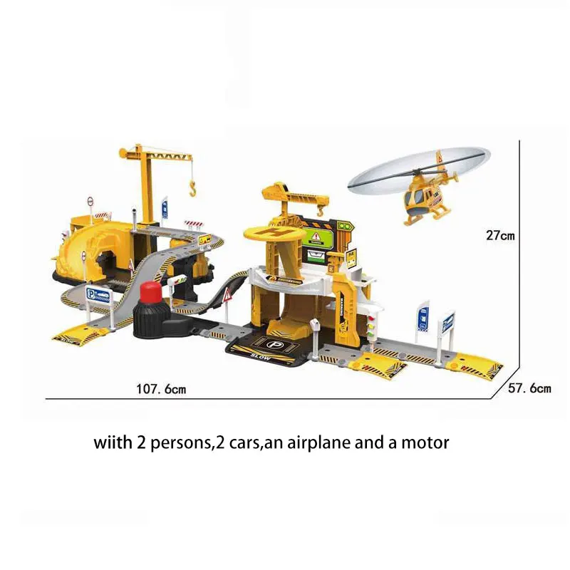 Hot selling engineering die cast car truck parking lot garage play set toy