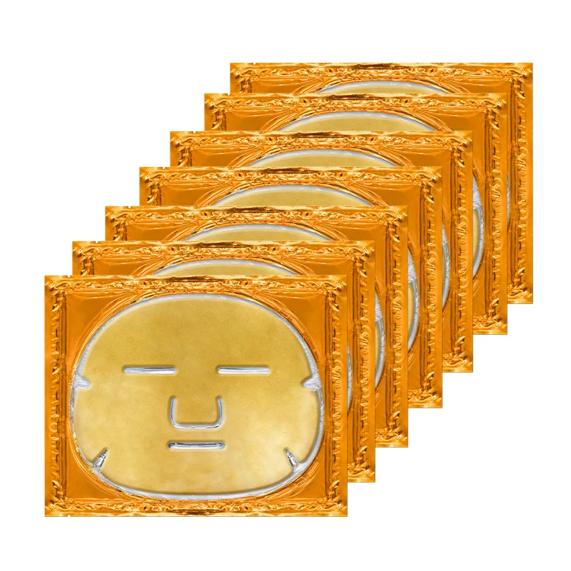 OEM 24K Golden Face care sheet Whitening Firming Exfoliante Anti-aging Nourishing Organic Moisturizing Collagen Gel Facial Mask