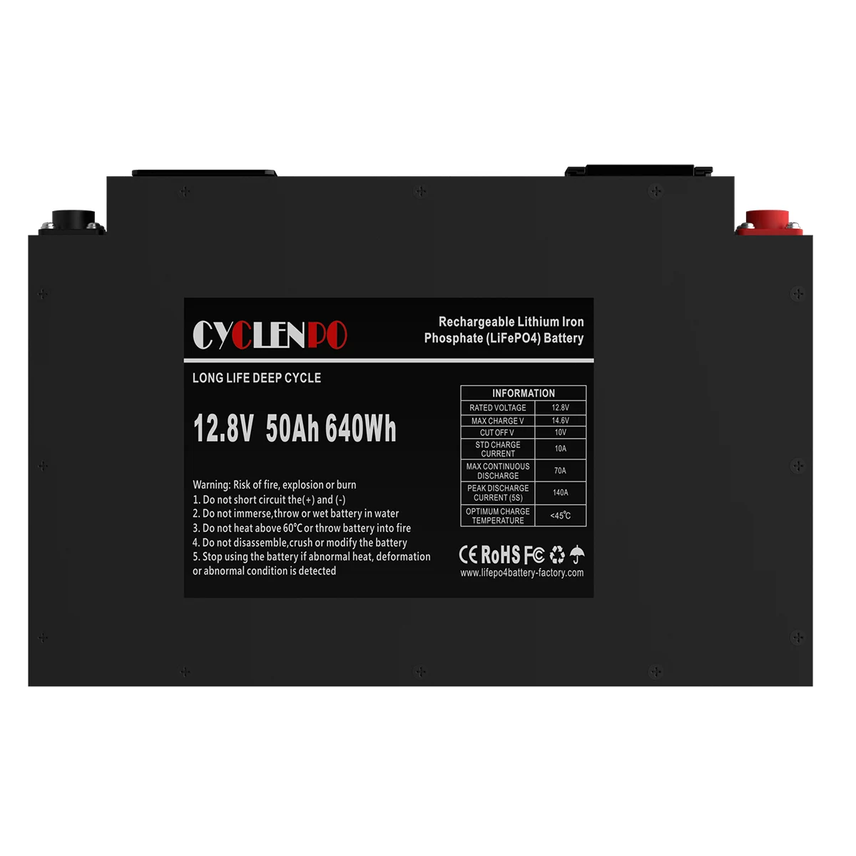 Deep cycle ultra slimline 12v 50ah lifepo4 battery for vehicle/off-road