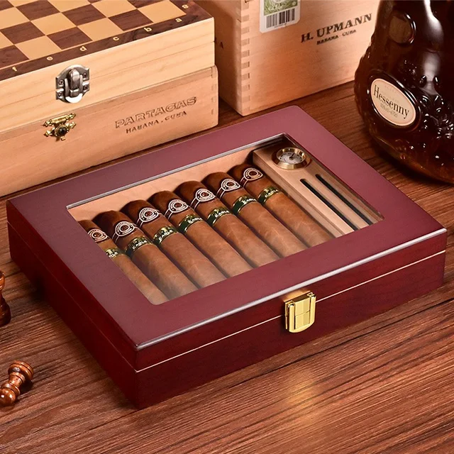 Оптовая продажа из Вьетнама деревянная коробка для хранения сигар фортепиано орехового