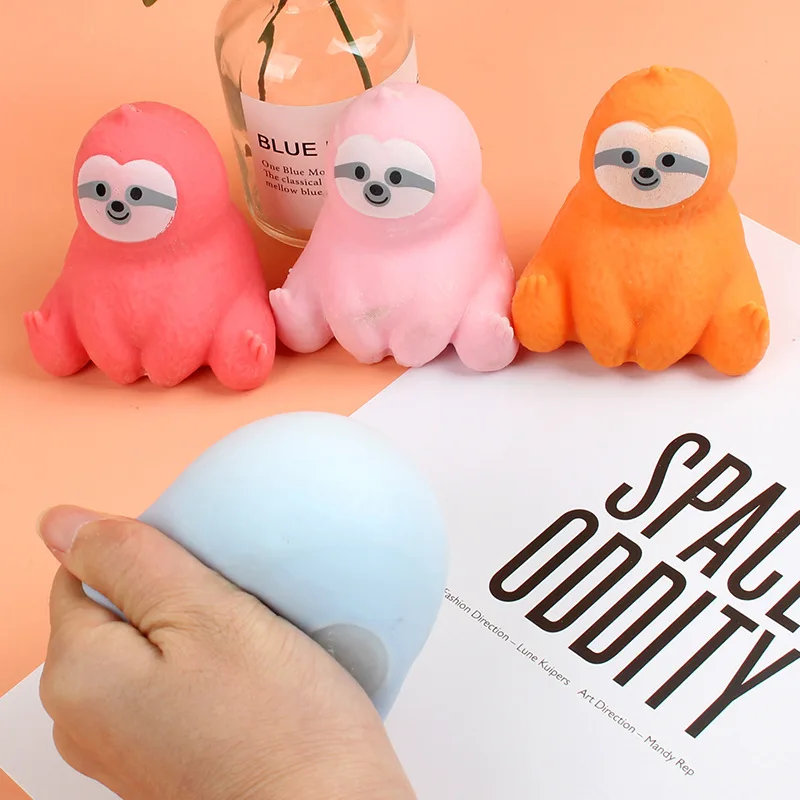 Beejay stress relief fidget toy for kids and adults cute realistic animal lovely sloth TPR squeeze ball toys
