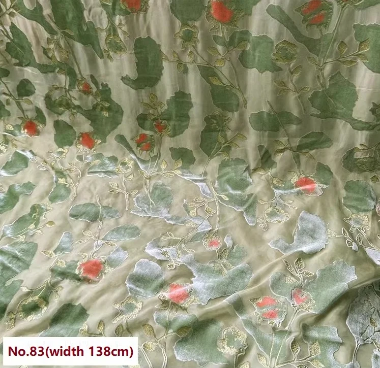 100% Mulberry Silk 10mm Back Ground Viscose Burn Out Printed Chinese Velvet Fabric Manufacturer Nice Looking Designs