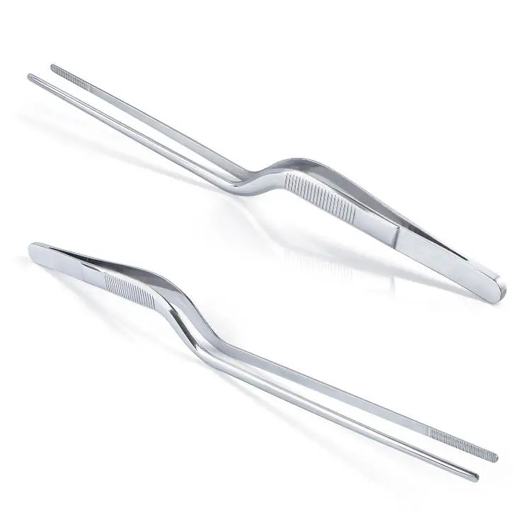 8.3in 6.3 Stainless Steel Kitchen Cookg Tweezers Curved Pot Food Tweezers Barbecue Tongs Gadgets Kitchen Tools Metal Material