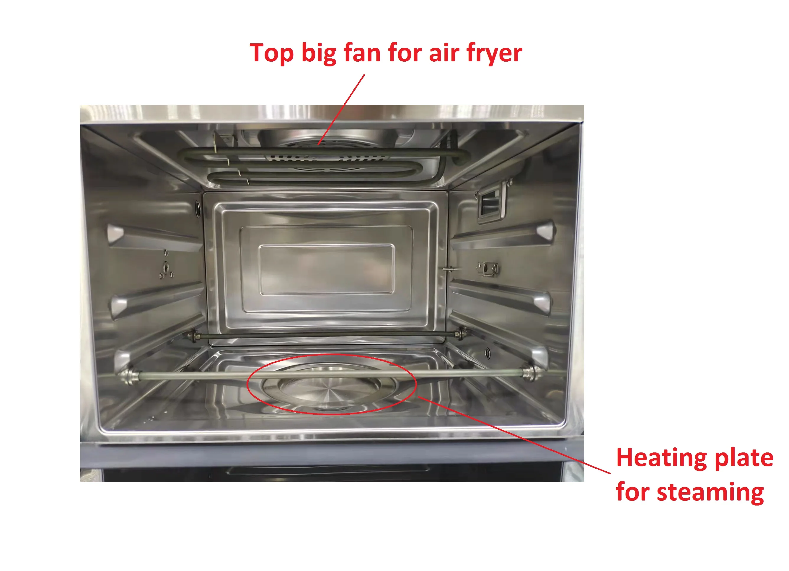 20L Multi-function free standing kitchen desk Air Fryer Steam Ovens with Rotisserie chicken toaster + cake pizza Oven