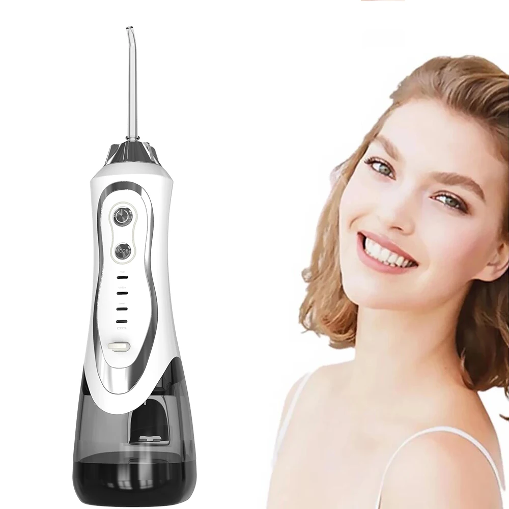 Cordless Water Teeth Cleaning IPX7 Waterproof Portable 300ML Dental Water Flosser Oral Irrigator