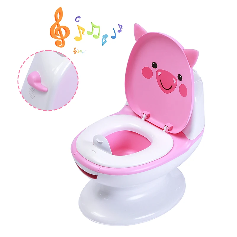 Hot Sales Portable EN71 Baby Toilet PP Plastic Potty Training Seat Baby Learning Potty with Music