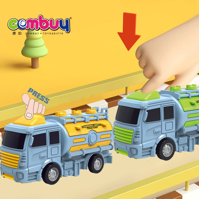 Interactive engineering truck inertia go water tanker press up toys