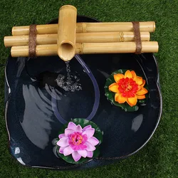 Bamboo Water Fountain Medium 12 Inch Three Arm Style without Pump, Indoor or Outdoor Zen Garden Decor Fountain Natural