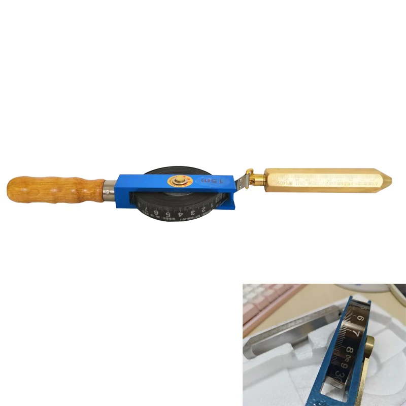 5M to 20M Metric Oil Dipstick Depth Gauge wooden handle Carbon Steel Oil Water Tank Tape
