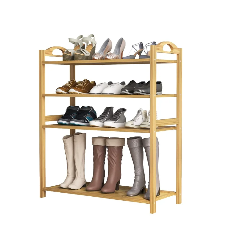 QUAWE Wholesale Cheap Bamboo Shoe Rack 5-tier Shoe Storage Organizer Entryway Shoe Shelf
