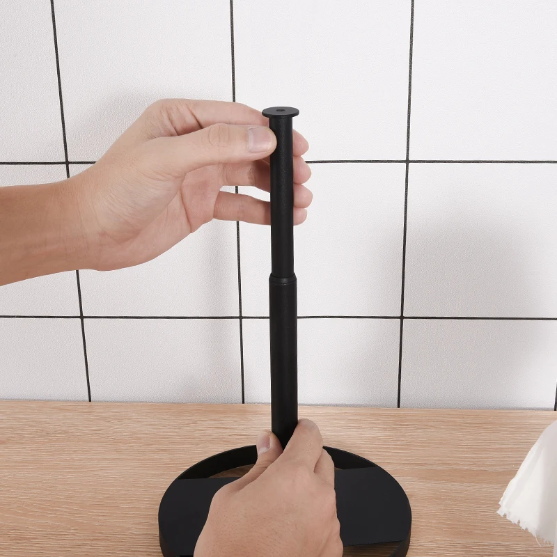 Free-Standing Expandable 6.5-13.8 Inch Kitchen Countertop Paper Towel Roll Holders Rack