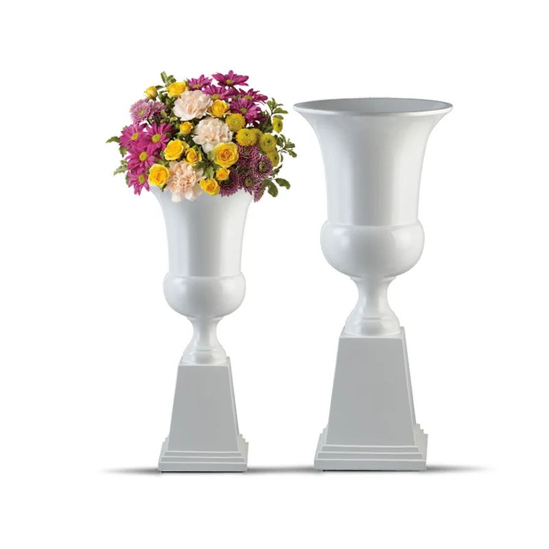 60/90/120cm Large Flower Vases for Wedding Centerpiece Tall Trumpet Vase Centerpiece White Vase for Wedding Decor