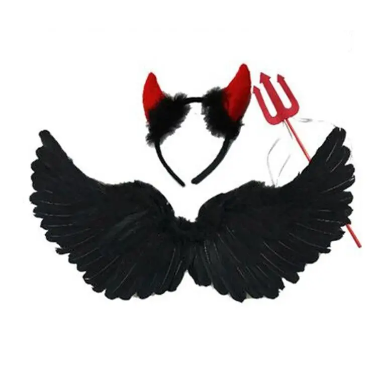 Factory Wholesale Led Halloween Costume black Kids Wings Wear