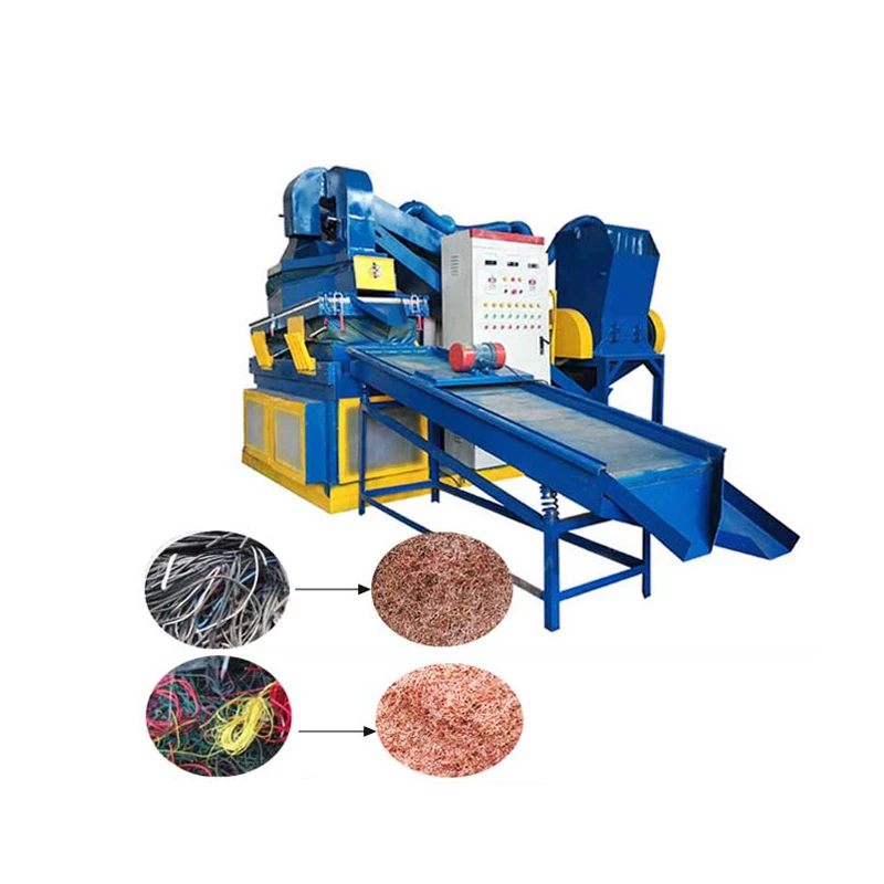 Scrap copper wire recycling peeling crusher aluminum copper metal plastic separation wire granulator machine