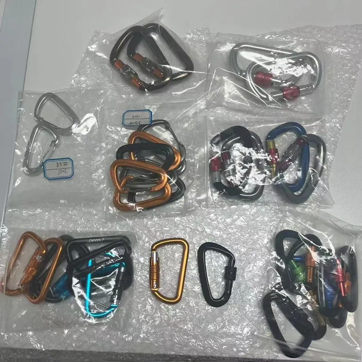 Factory Direct 7075 Aluminium Alloy Safety D Shaped Aluminum Carabiner Clip with Pin