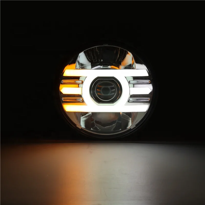 Running Lights Car Led 7inch Car Accessories Angel Eyes H4 Led Headlight For Lada Niva 4X4 Uaz Hunter Hummer