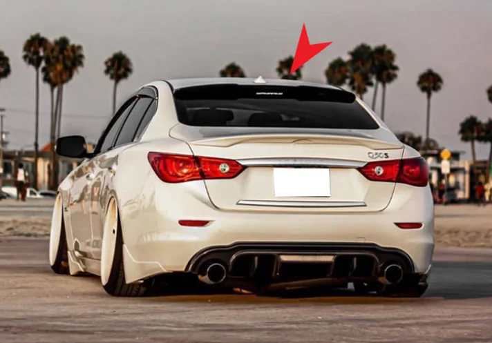 Automotive Parts M Style Roof Spoiler For INFINITI Q50 2014-2021 Carbon Fiber Roof Wing Spoiler