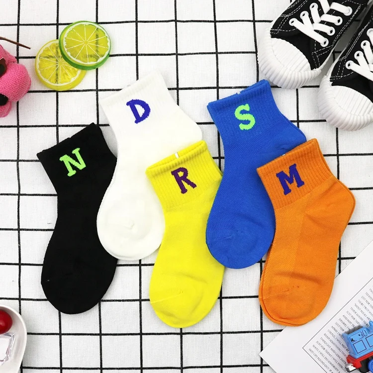 Custom baby girl socks digital cute animals pattern tube sporty kids white socks