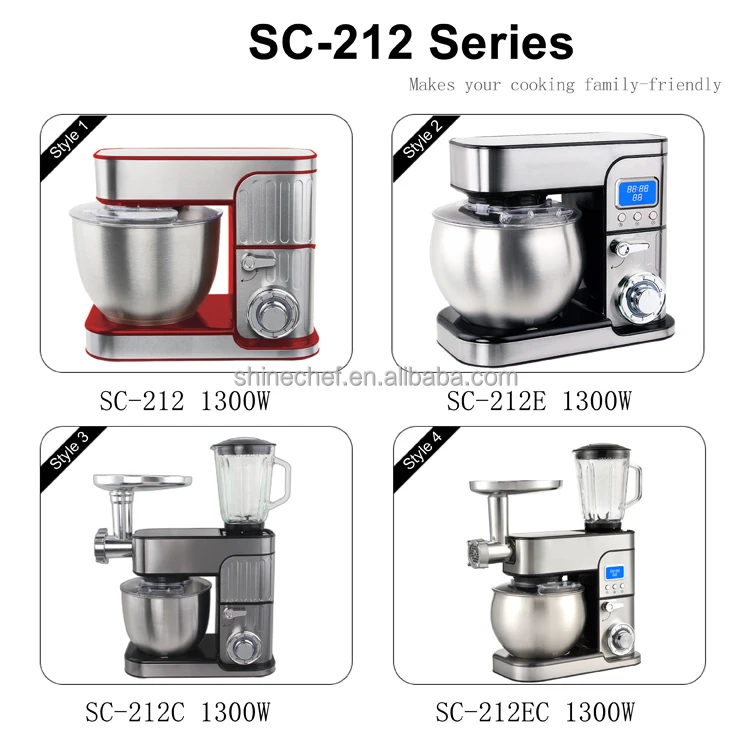 Electric Egg Mixer Home Use Cake Stand Food Mixer 1300W Dough Mixer With Meat Grinder