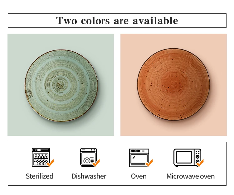 Resort Color Plate Porcelain Plates, Strong Ceramic Dish, Hotel Color Plate Porcelain Dinnerware Plates