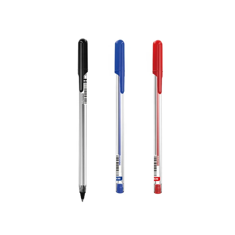 BEIFA AA212 1.0mm shell tip plug in type Factory price customizable Ball Pen 3 ink color black blue red Ballpoint Pen