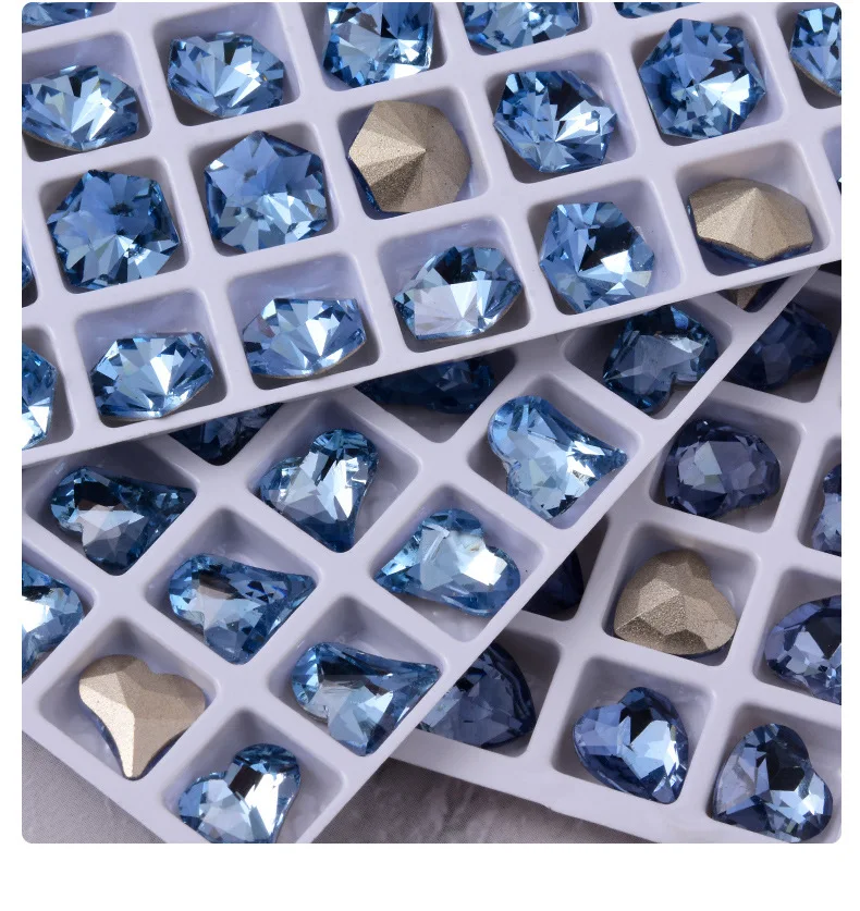 New blue crystal gemstone 2023 nail charms rhinestone swarovski decals for Nail Art Decoration Accessories Nail ornament