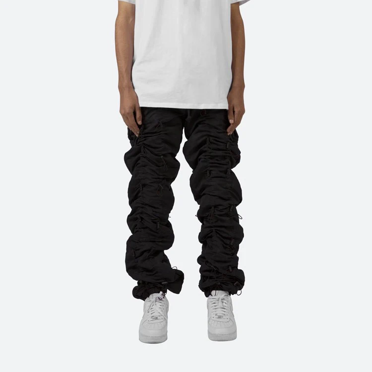 DiZNEW OEM New Arrival Custom Popular Mens Elastic Twill Tapered Stacked Joggers Pants