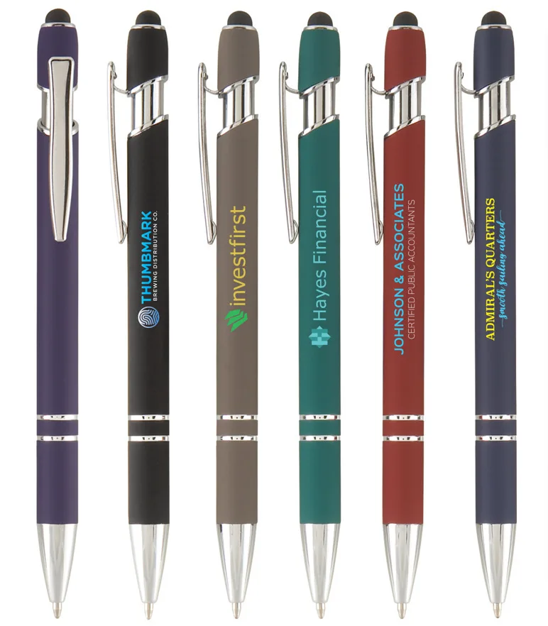 Promotion distribution pens with quote push action stylus aluminum pen for iphone/ipad