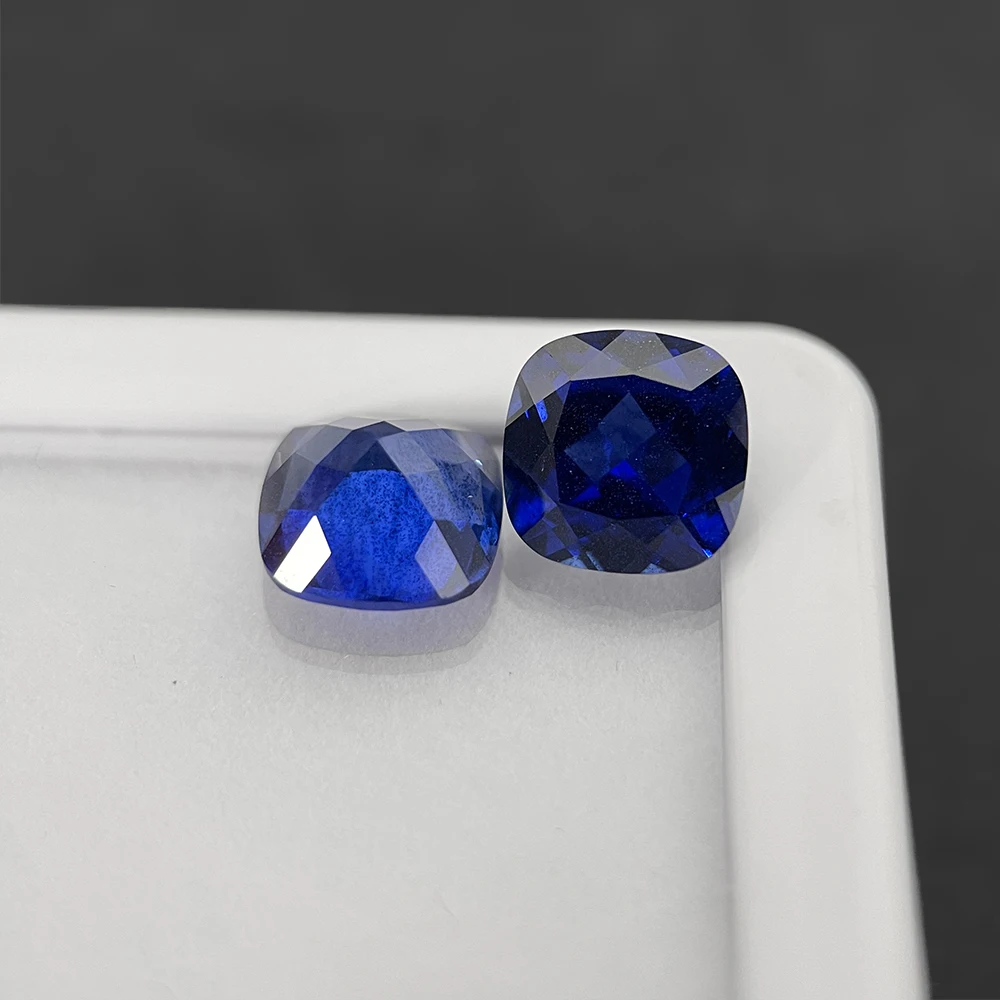 Lab Grown Sapphire wholesales Synthetic Created Sapphire Cushion Cut Loose Gemstones For Jewelry Making