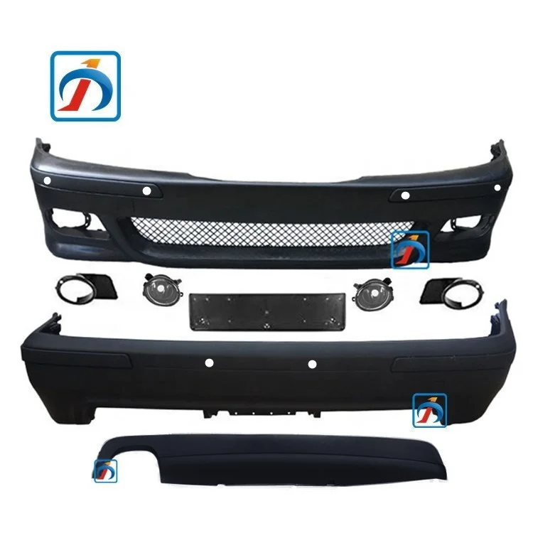 Unpainted 5 Series Refit Front Bumper Rear Bumper E39 M5 Body Kit with sensor hole
