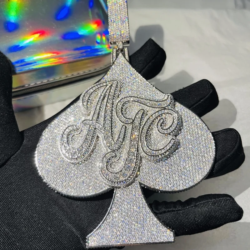 custom diamond pendants Iced out stainless steel high polished