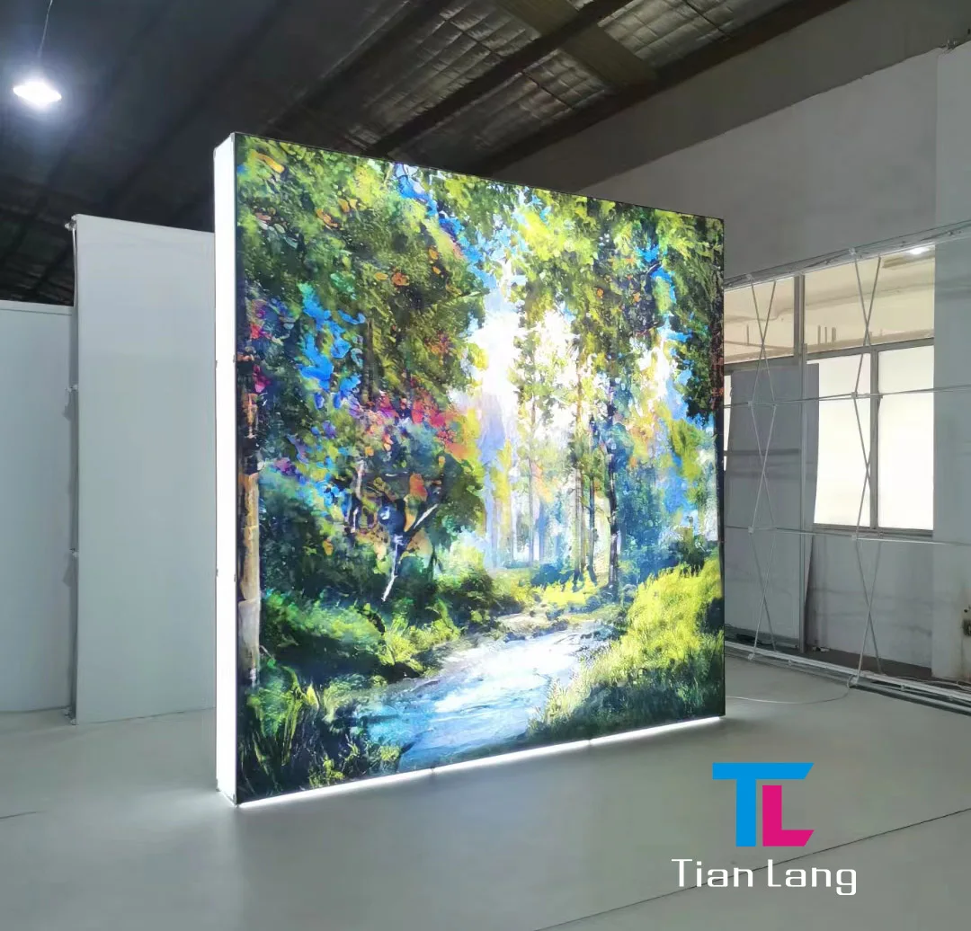 Hot Sale New Aluminum Frame Foldable 10x10 Backlit Backdrop Stand Easy Set Up Exhibit Booths Portable Trade Show Booth Display