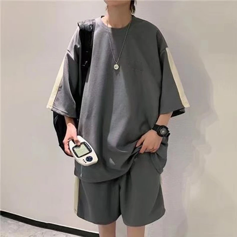 100% polyester custom street wear sublimation casual blank plain pullover oversize manufacture plus size 2 pieces summer set