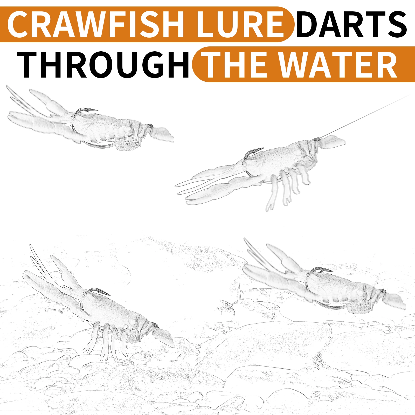 Truscend fishing tackle wholesale supplier Crawfish Lures VMC hook OEM TPE Fishing Lures for saltwater salmon