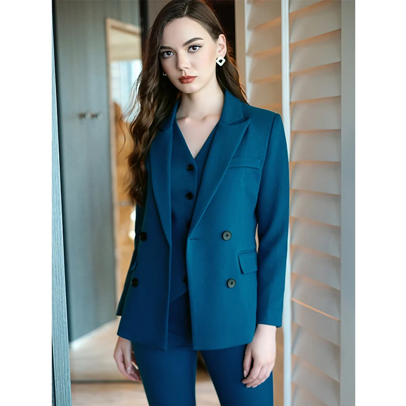 Newest Fashion in Stock Wholesale Prices Western Lady Style Profession Women Office Business Three Piece Set Women Clothing