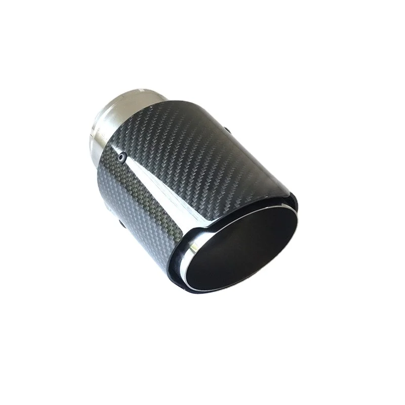 Outlet 89mm 101mm 114mm Universal Straight Edge AK Carbon Fiber Exhaust Muffler Tip
