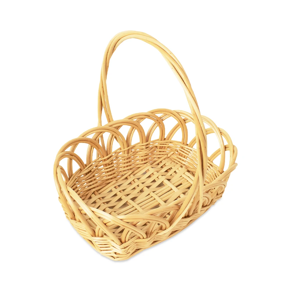 JY Wicker Flower Willow Basket for Storage Picnics Easter Organizing